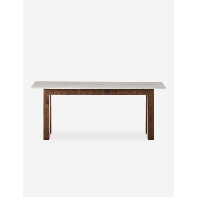 Henshaw Console Table Brown and White Marble