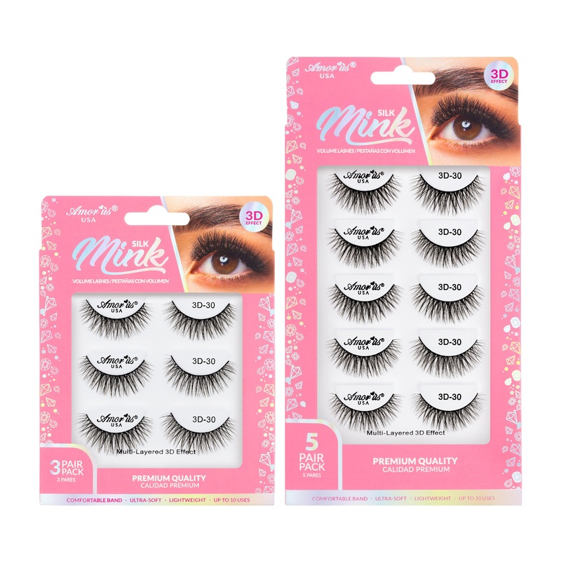 30 – 3D Silk Mink Lashes Pack 3 Pair Pack
