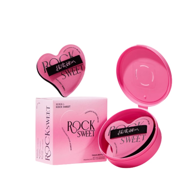 ROCK SWEET Marshmallow Sweetheart Puff 1pc  Sweetheart Powder Puff