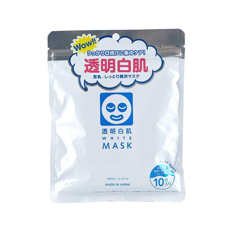 Toumei Shirohada White Mask – 1 Bag of 10 Sheets