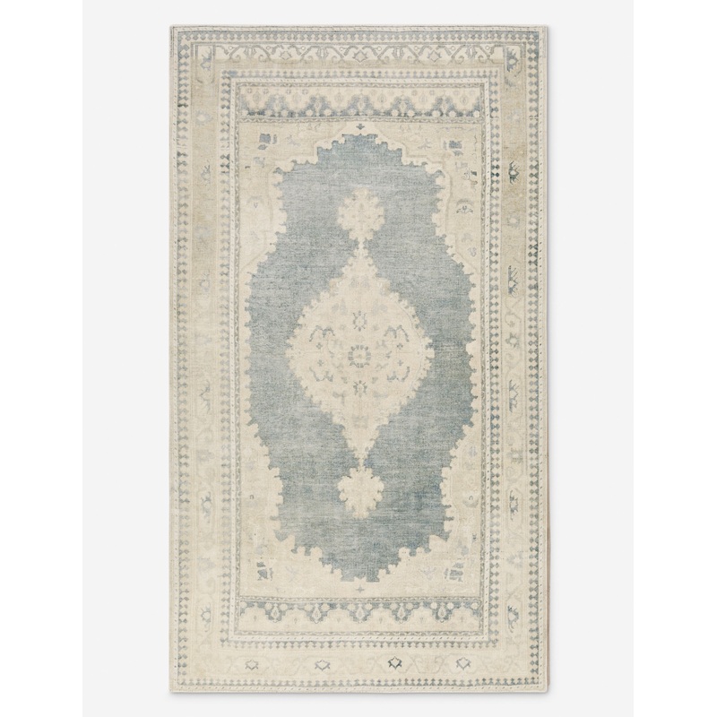 Vintage Turkish Hand-Knotted Wool Rug No. 417, 5’4″ x 9’6″