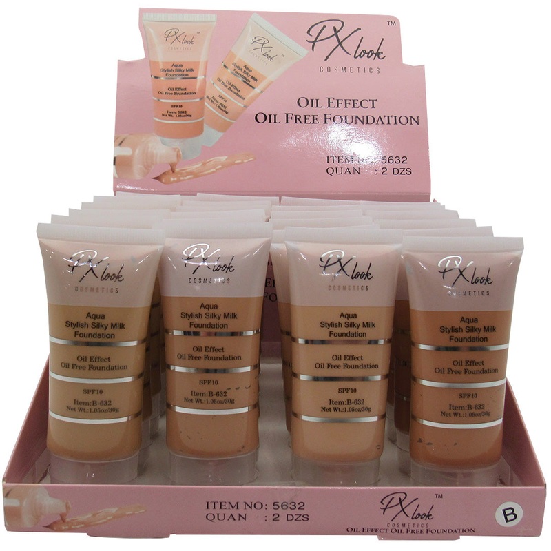 PX Look Makeup Oil Effect Liquid Foundation – Wolesale Display 24 Units (5632-B)