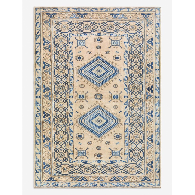 Vintage Turkish Hand-Knotted Wool Rug No. 515, 4′ 10″ x 6′ 9″