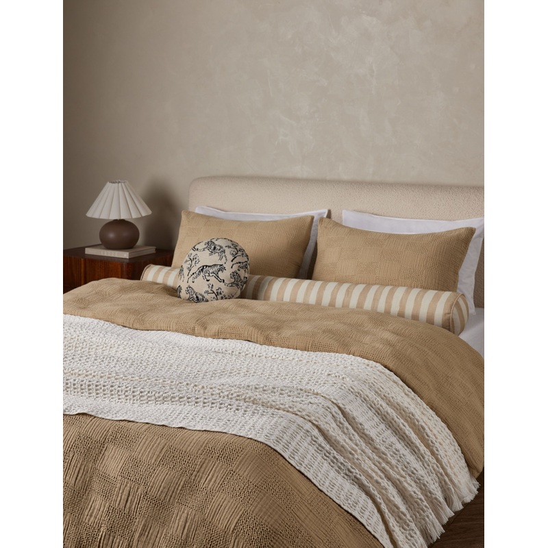 Kingsley Textured Cotton Duvet Cover White Full/Queen Duvet Cover