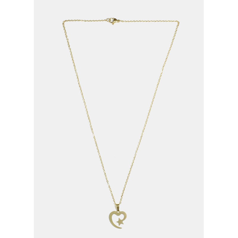 Star and Heart Necklace Gold