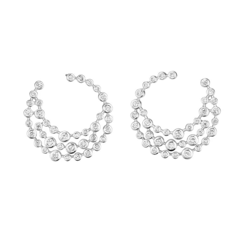 DIAMOND BEZEL SWIRL EARRINGS