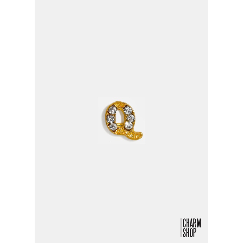 Gold Letter Q Locket Charm