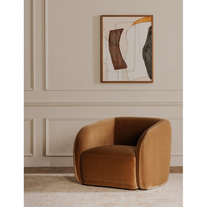 Maas Accent Chair Camel Faux Mohair