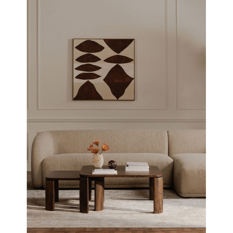 Orza Sectional Sofa Taupe Boucle Left-Facing