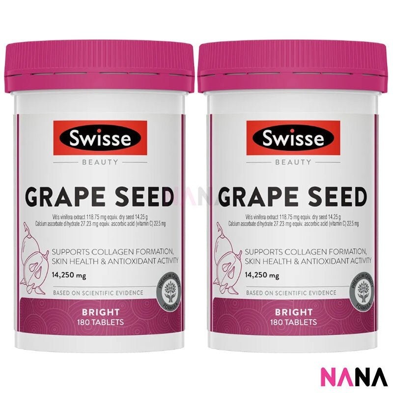 Swisse Beauty Grape Seed 14,250mg 180 Capsules x2