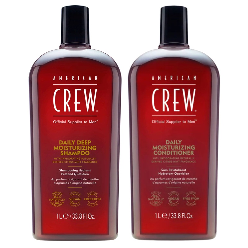American Crew Daily Deep Moisturizing Shampoo & Daily Moisturizing Conditioner Duo Liter