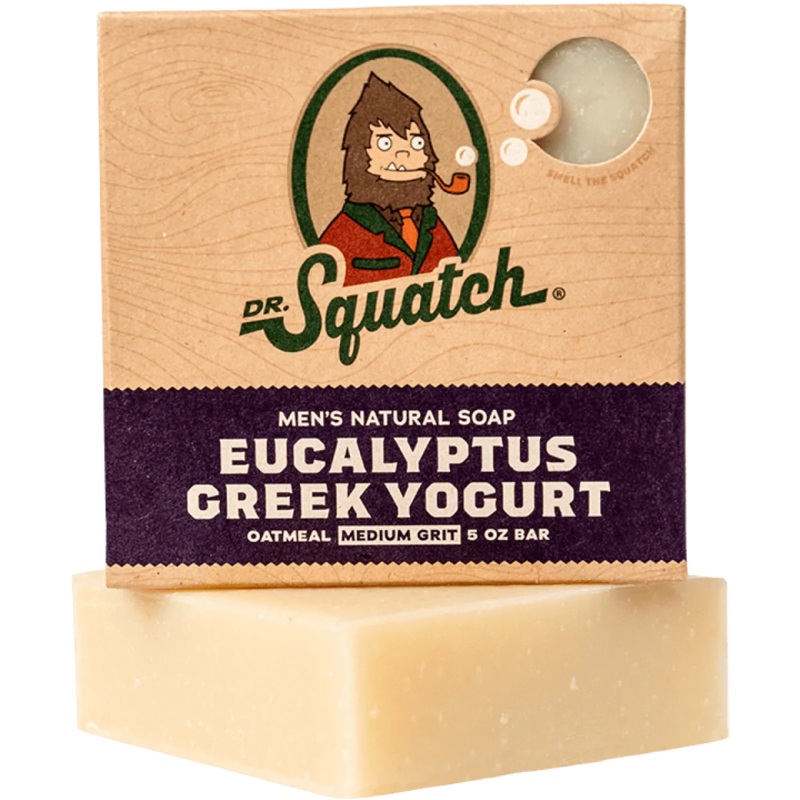 Dr. Squatch Men’s All Natural Bar Soap 5 oz – Eucalyptus Greek Yogurt | Medium Grit