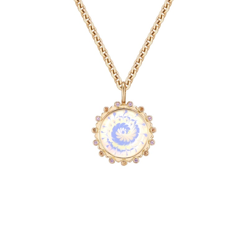 Spiral Tie Dye Amulet Necklace charm without chain