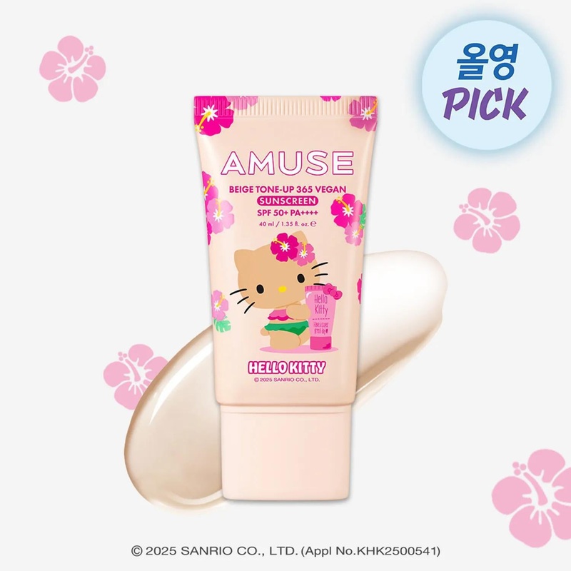AMUSE Beige Tone-Up 365 Vegan SunscreenTanning Hello Kitty Edition365SPF50+ PA++++ 40mL