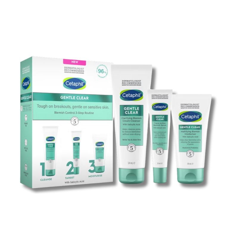 Cetaphil Gentle Clear Blemish Control 3-Step Routine Kit (Worth 46.50)