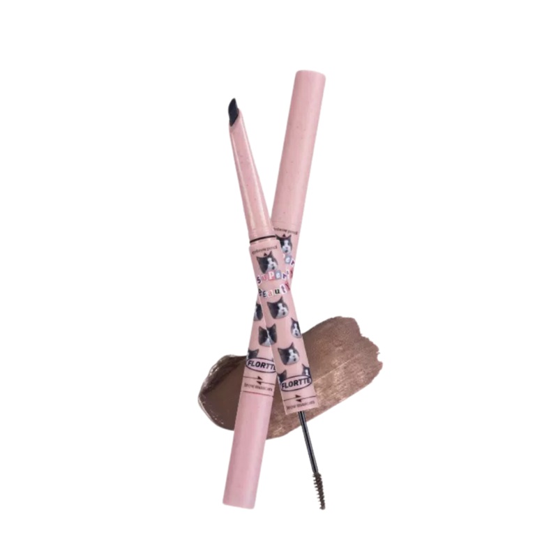 Flortte I Am Super Beauty Eyebrow Pencil and Brow Mascara 180mg+1g  01 Natural Black