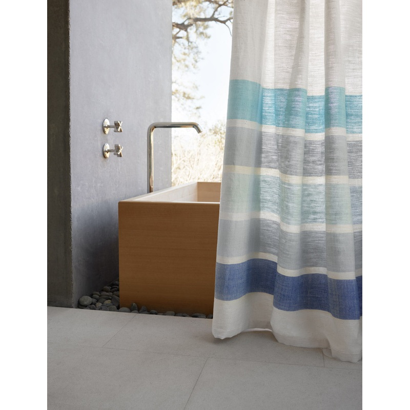 Omo Shower Curtain by Bol Road Textiles Azure