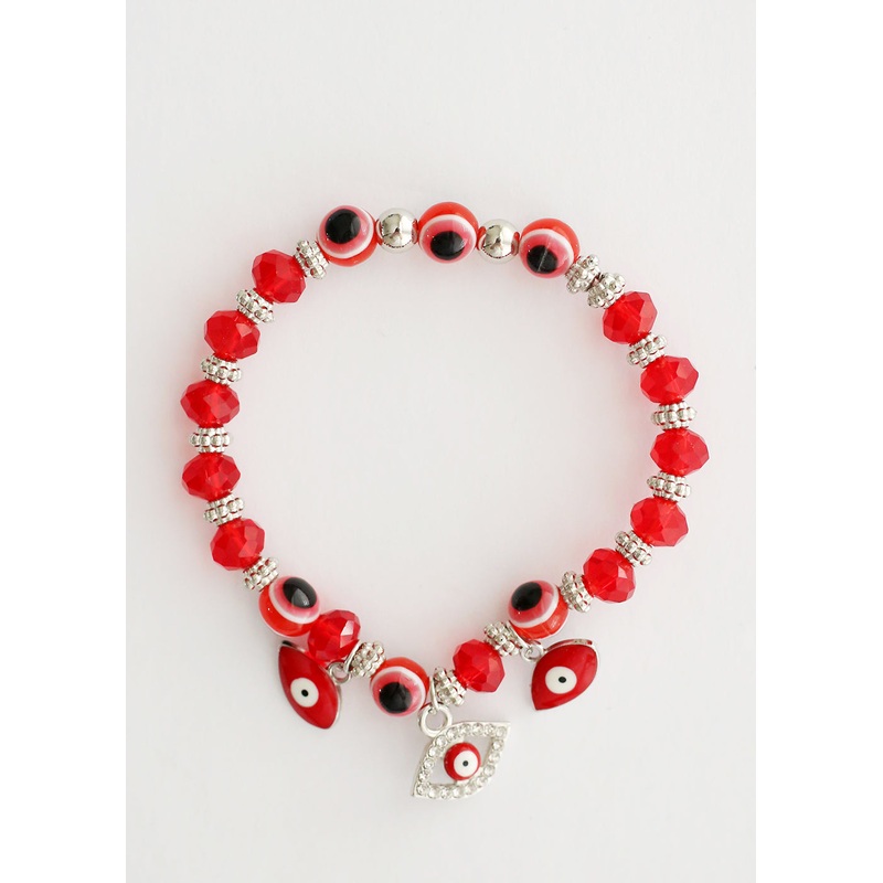 Red Evil Eye Bracelet Gold