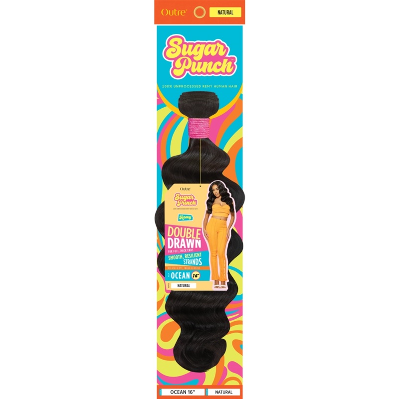 Sugar Punch Ocean 10″ Double Drawn Remy Hair Extensions NATURAL BLACK
