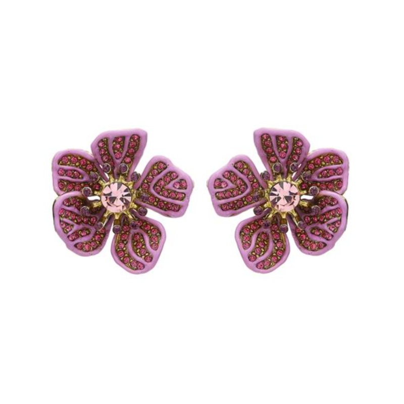BROKEN FLOWER EARRINGS PINK