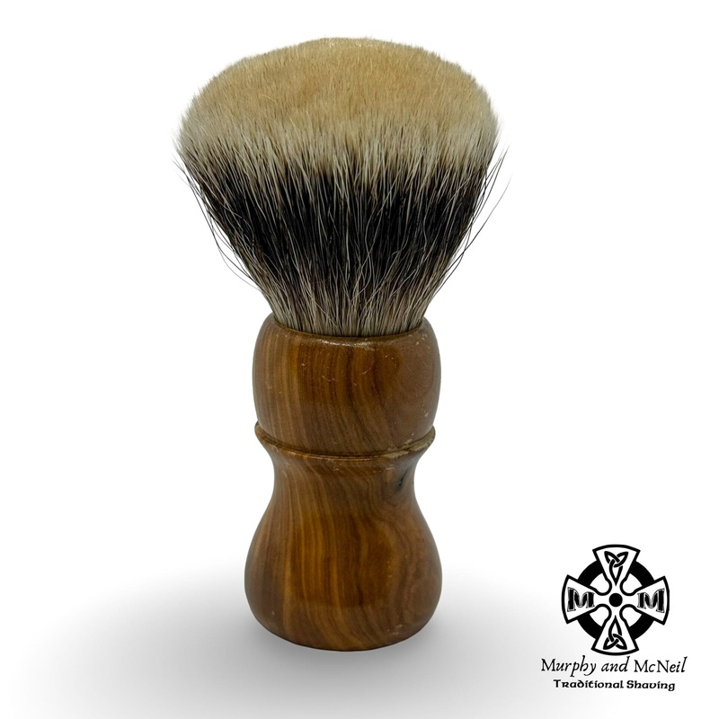 Olive Wood Shaving Brush with 24mm Fan Knot – by TonmiKo (Used)