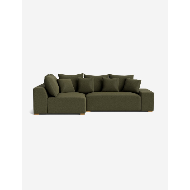 Clayton Sectional Sofa Talc Performance Linen Right-Facing