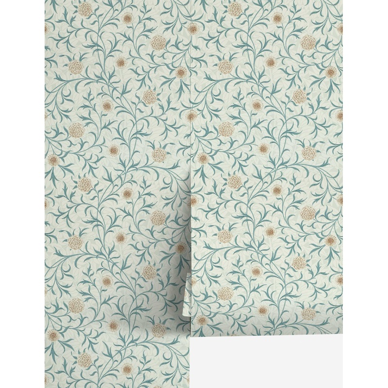 Scroll Wallpaper by Morris & Co. Blue
