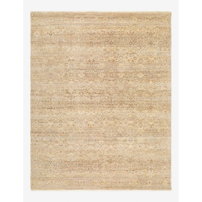 Yasmine Hand-Knotted Wool Rug Sandstone and Wheat 10′ x 14′