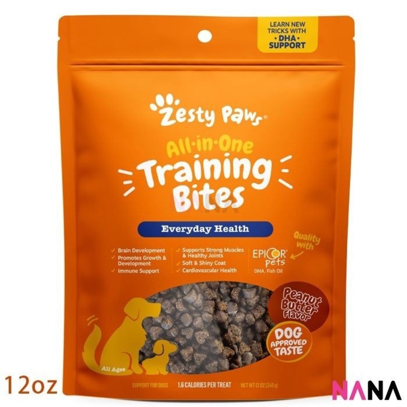 Zesty Paws All In One Training Bites – Peanut Butter Flavor 12oz