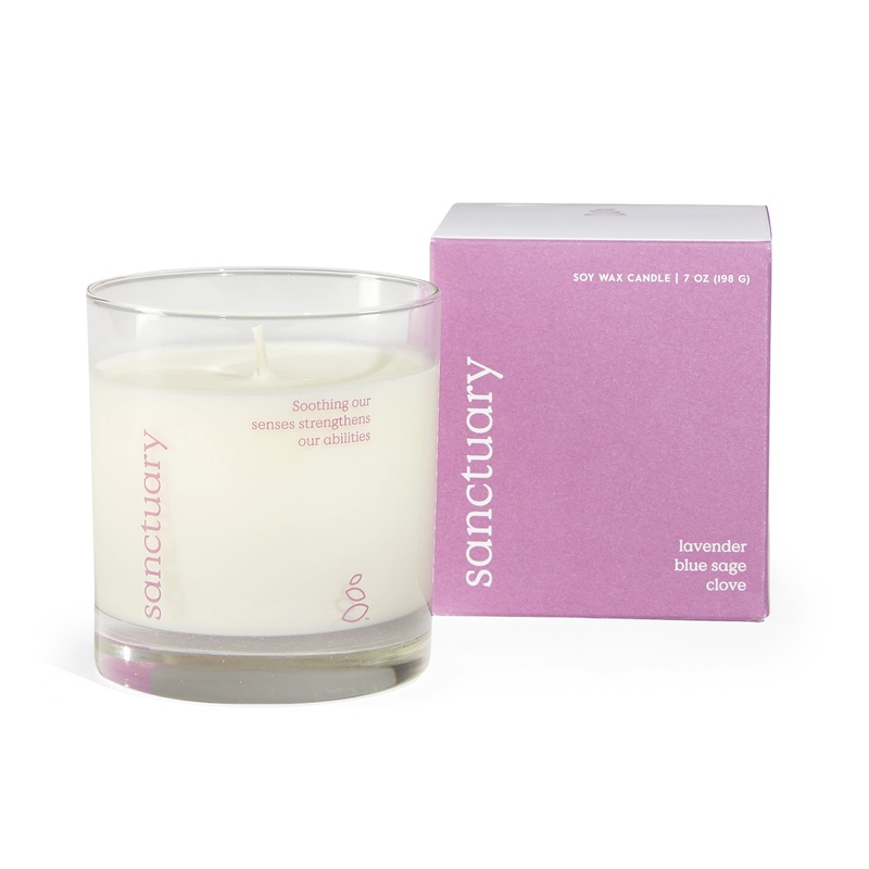 Sanctuary Soy Candle – Lavender, Blue Sage, and Clove (Checkout Gift) Sanctuary – Lavender, Blue Sage, and Clove