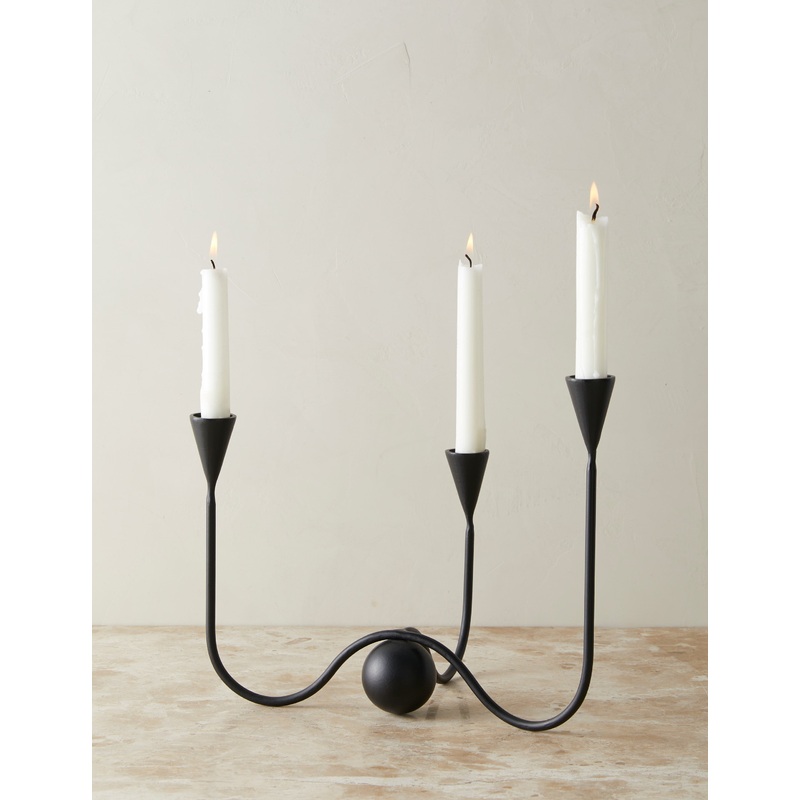 Orb Candelabra by Sarah Sherman Samuel Ivory 3 Candle