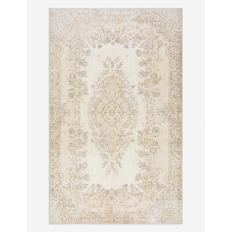 Vintage Turkish Hand-Knotted Wool Rug No. 503, 6′ x 9′ 10″