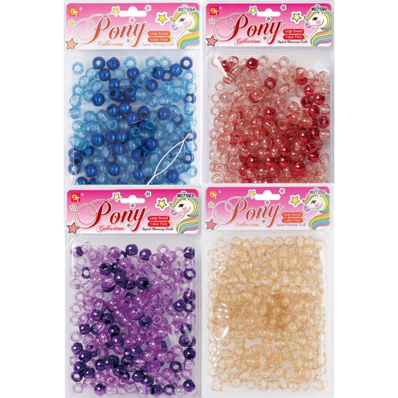 Beauty Town Large Round Galactic Pony Beads BLUE (07594)