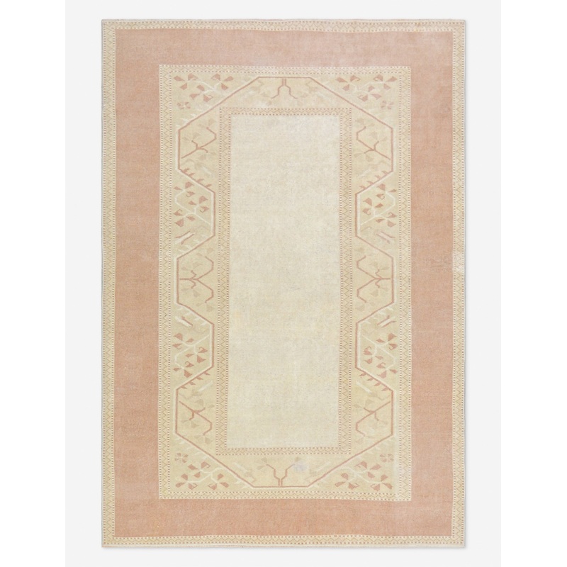 Vintage Turkish Hand-Knotted Wool Rug No. 508, 5′ 4″ x 7′ 7″