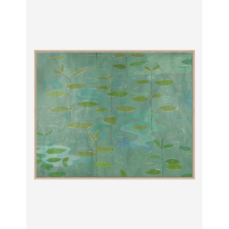 Lilies Print by Paule Marrot Oak Green 51.5″ X 41.5″