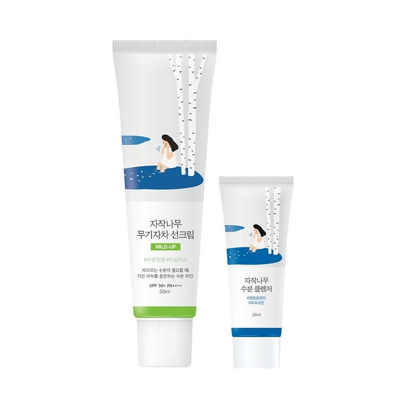 ROUND LAB Birch Juice Moisturizing Mild-Up Sun Cream 50mL Special Set (Special Gift: Cleanser 20mL)