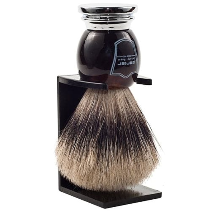 Faux Horn Handle Pure Badger Shaving Brush and Stand (HHPB) – by Parker