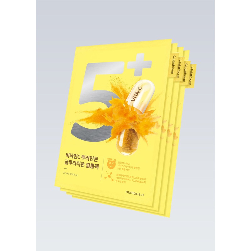 numbuzin No. 5+ Glutathione Vitamin Sheet Mask 1 Mask