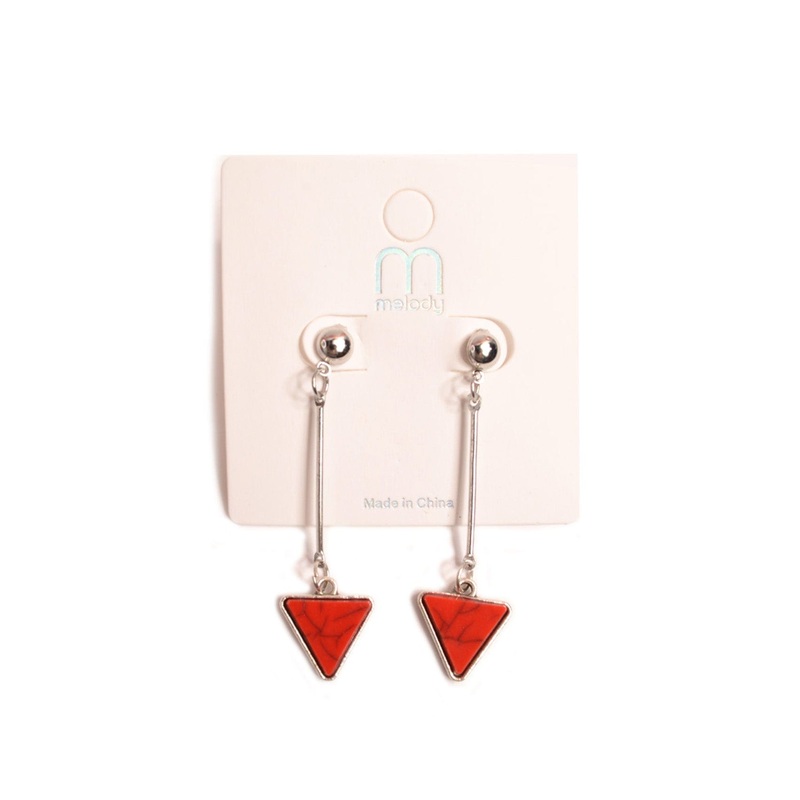 Triangle Marble Earrings Turquoise