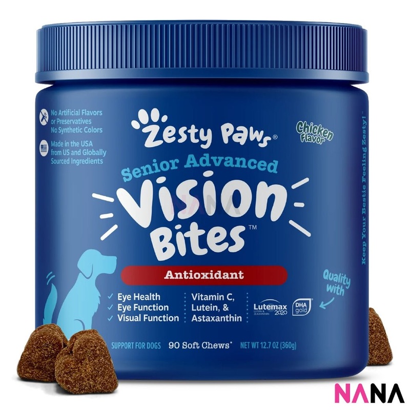 Zesty Paws Senior Advanced Antioxidant Vision Bites Chicken Flavor – 90 Soft Chews