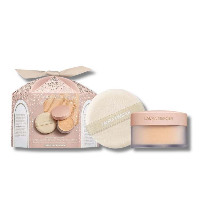 Laura Mercier Divinely Flawless Translucent Loose Setting Powder and Puff 29g (Various Shades) Honey