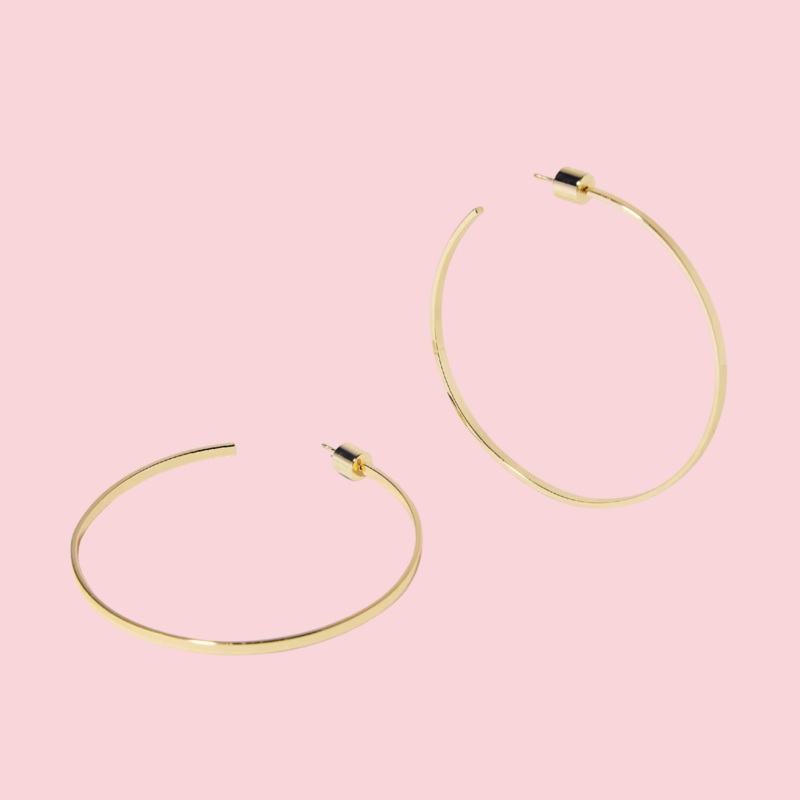 2 flat thread hoops Gold