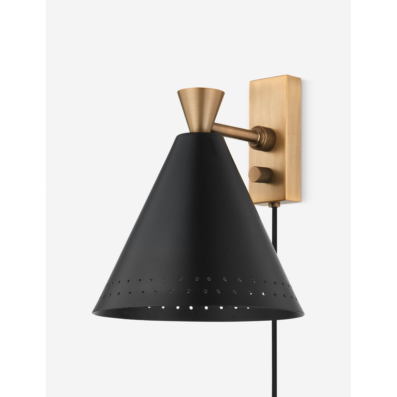 Keady Plug-In Sconce Black and Brass