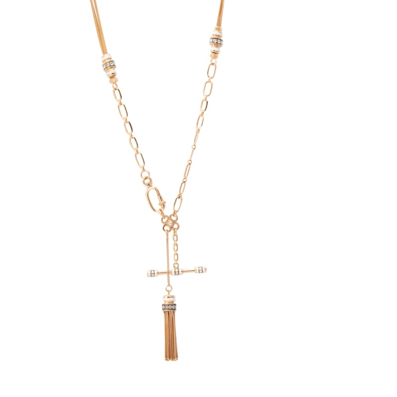 SELIM MOUZANNAR Kastak Diamond Necklace – Ivory Enamel