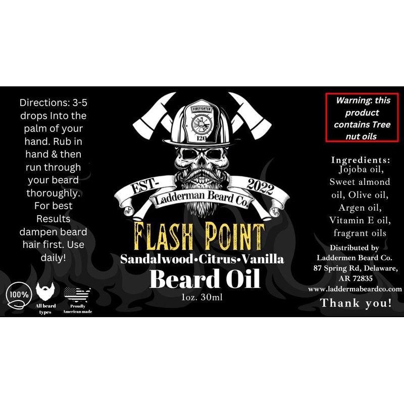 Flash point Beard Oil