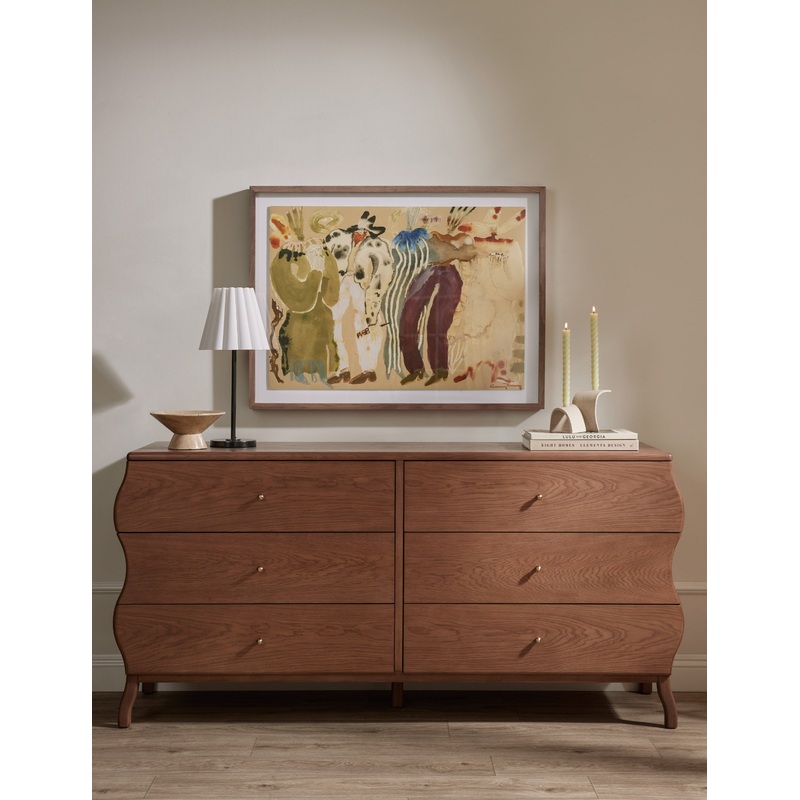 Lasya 6-Drawer Dresser Cool Brown