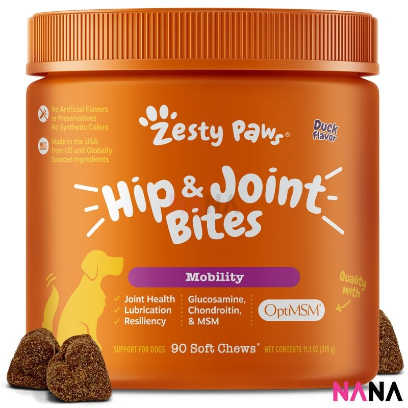 Zesty Paws Hip & Joint Mobility Bites Duck Flavor – 90 Soft Chews