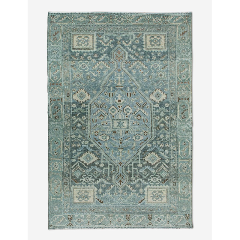 Vintage Turkish Hand-Knotted Wool Rug No. 451, 4’3″ x 6’8″