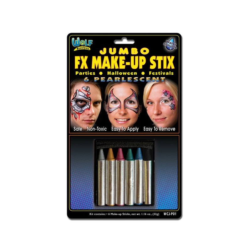 Wolfe Jumbo Face Paint Crayons – Pearl (6/box)