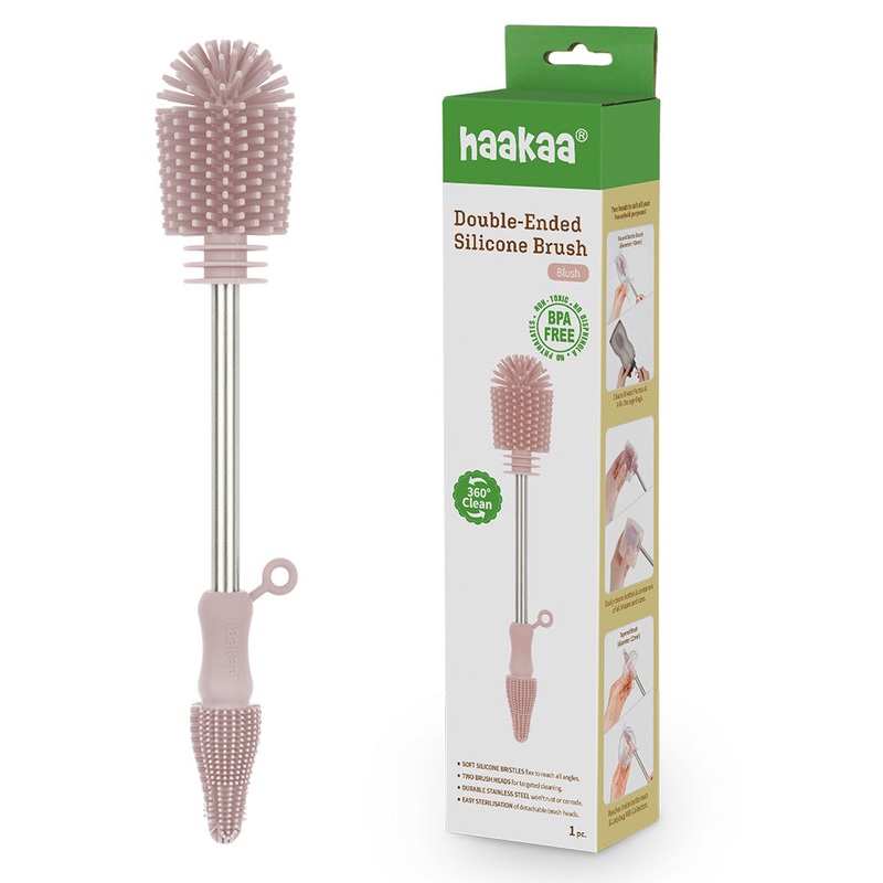 Double-Ended Silicone Cleaning & Bottle Brush Blush